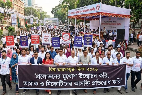প্রলোভনের মুখোশ উন্মোচন: বাংলাদেশে বিশ্ব তামাকমুক্ত দিবস পালিত।